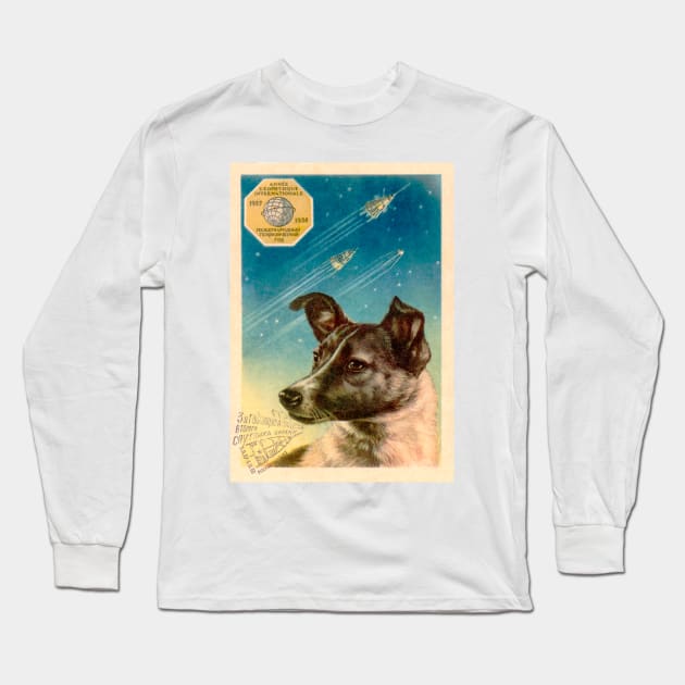 Laika the space dog postcard (S620/0046) Long Sleeve T-Shirt by SciencePhoto